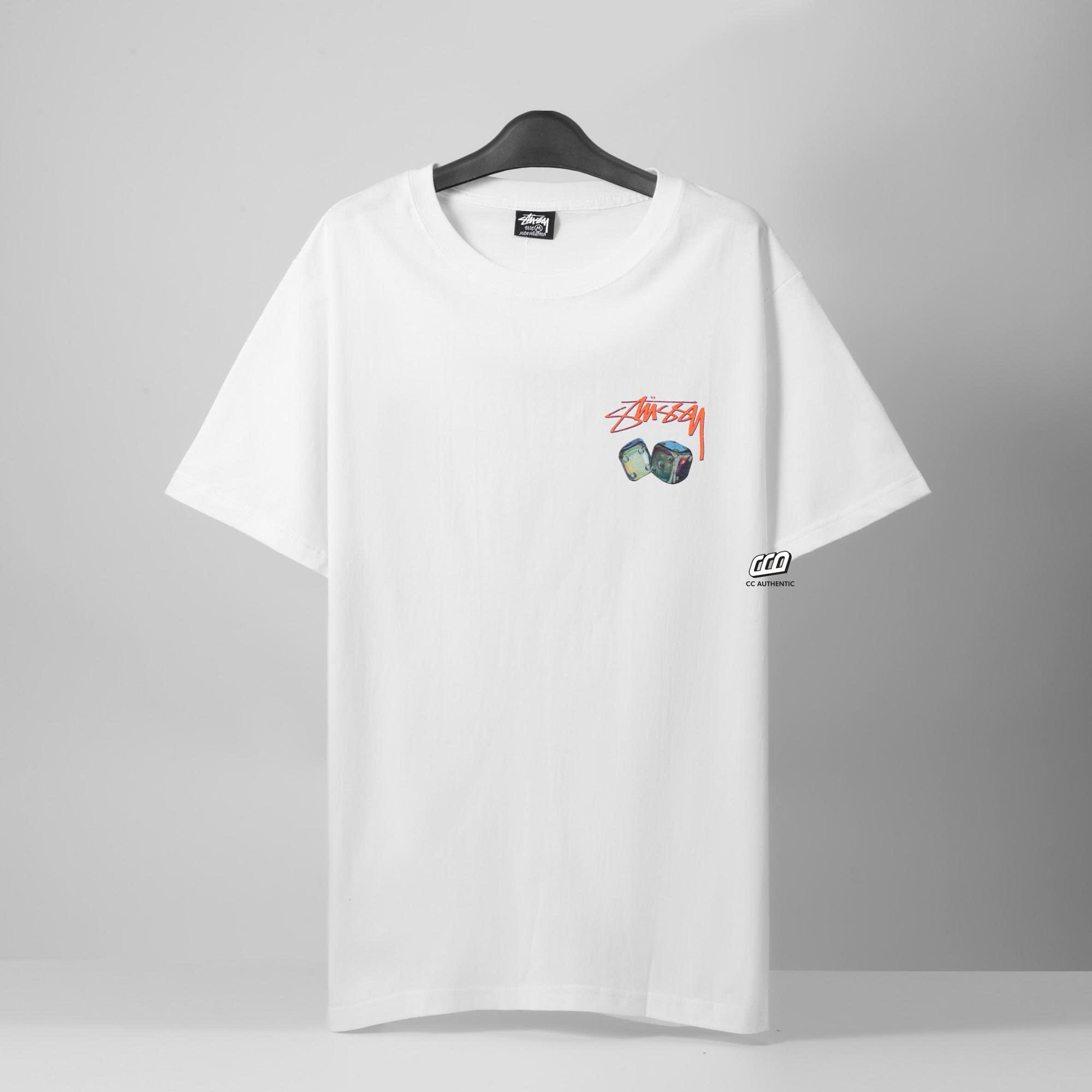 STUSSY IRDESCENT DICE T-SHIRT - WHITE