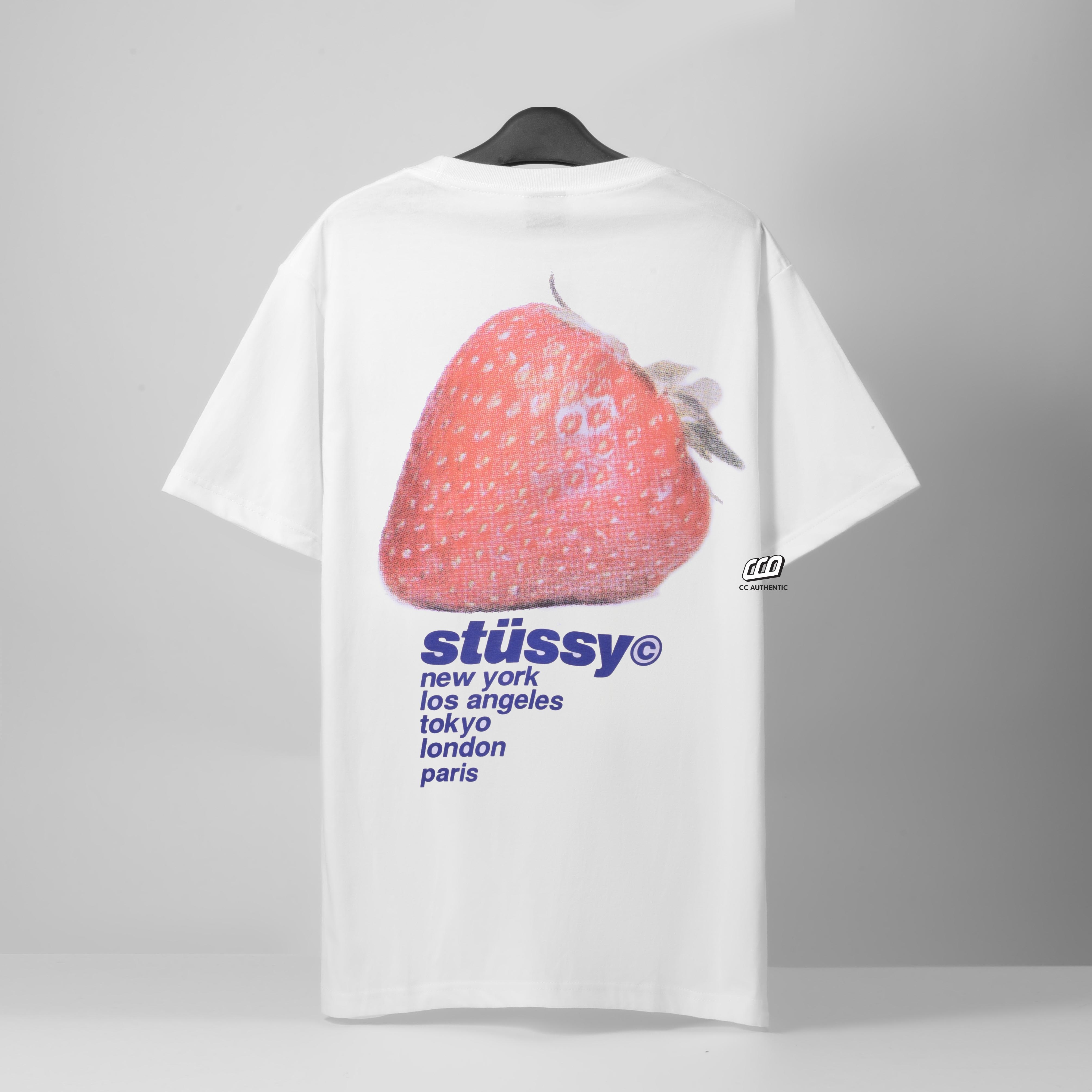 STUSSY STRAWBERRY T-SHIRT - WHITE