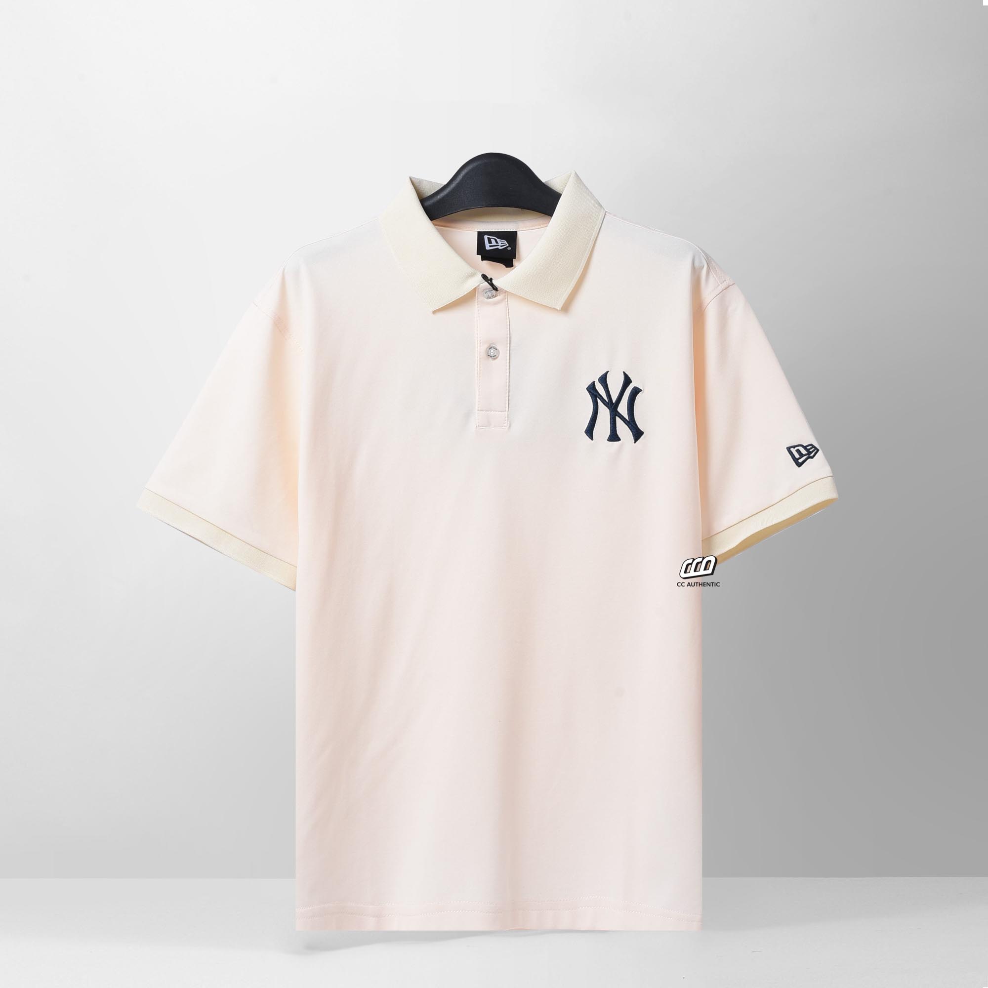 NEW ERA FLAG PIQUE POLO SHIRT - IVORY